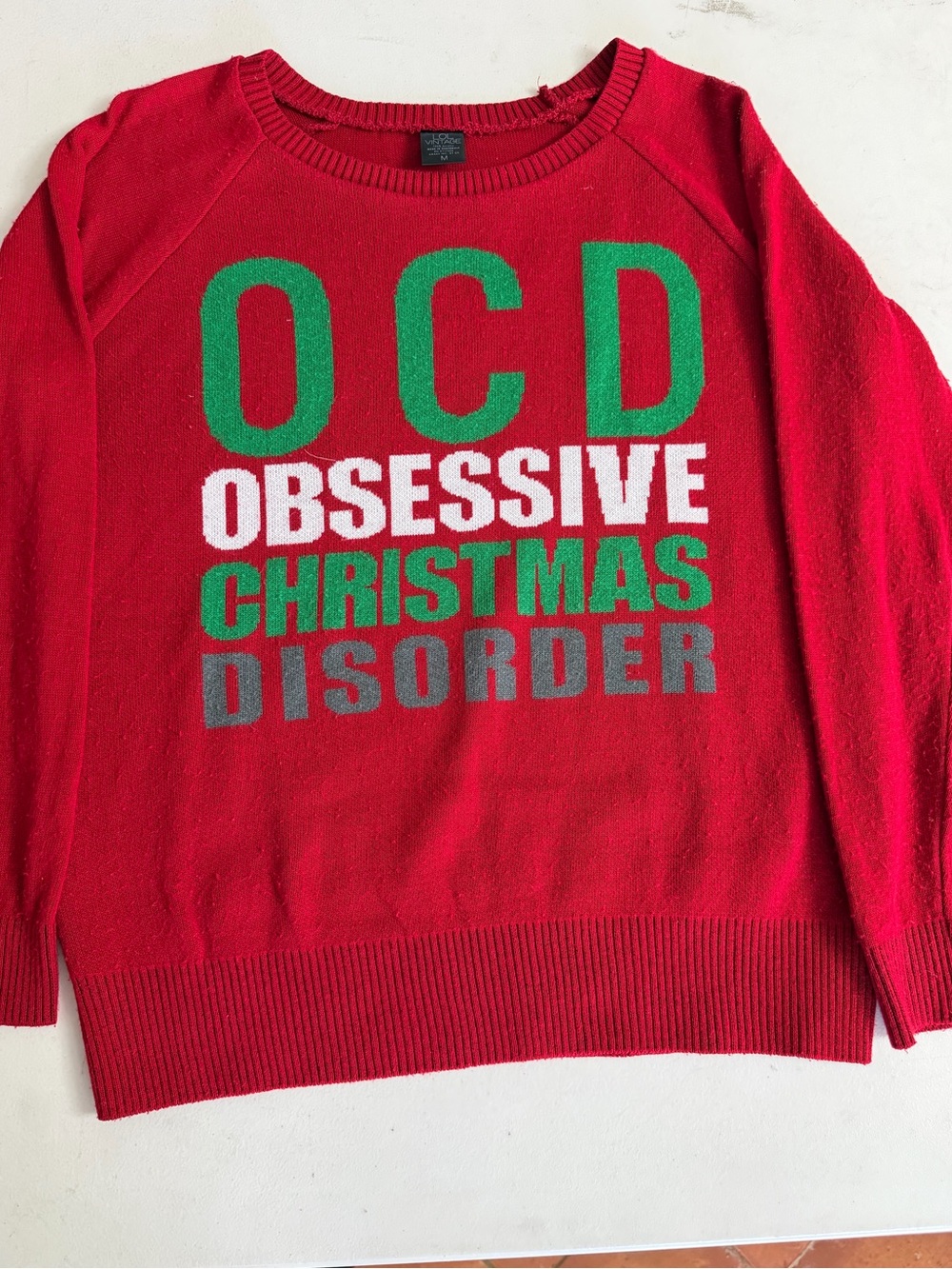 Red 'Obsessive Christmas Disorder' Women’s Holiday Sweater